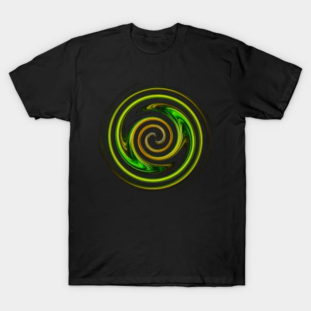 Yellow Hypnotic Spiral T-Shirt by ElviraDraat